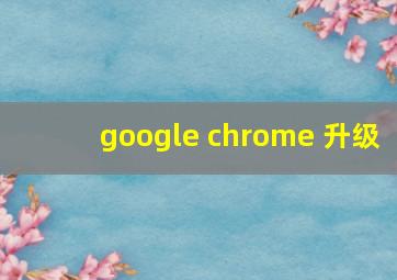 google chrome 升级